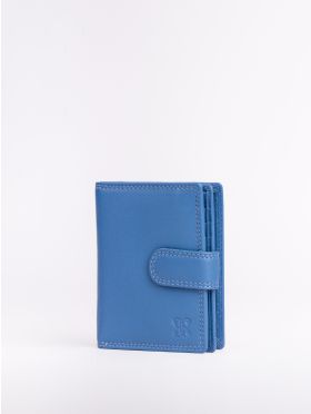 Small Leather Tab Purse in Blue