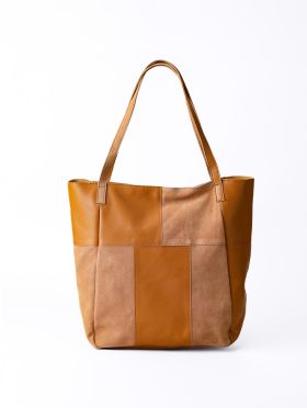 Tarn Hows Leather and Suede Tote Bag in Tan