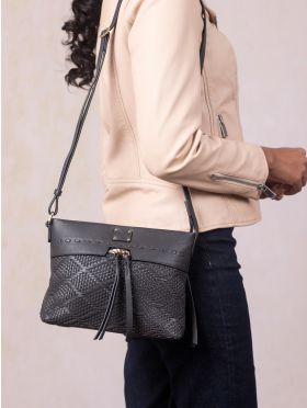 Wasdale Leather Cross Body Bag in Dark Navy