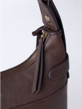 Newby Leather Hobo Shoulder Bag in Chocolate