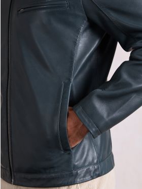 Penton Leather Jacket in Navy