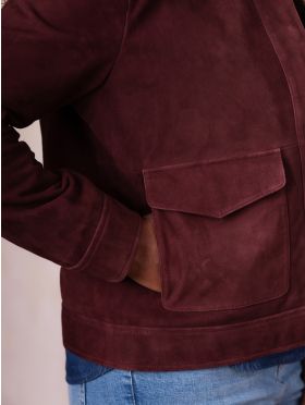 Southey Suede Jacket in Burgundy