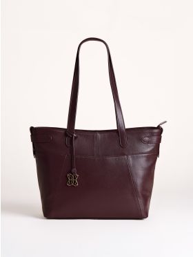 Newby Leather Tote Bag in Burgundy
