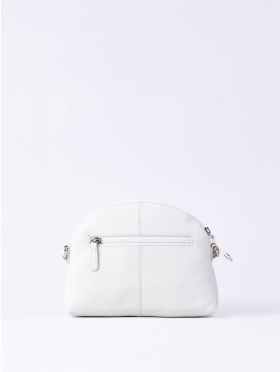 Elterwater Curved Leather Cross Body Bag in White