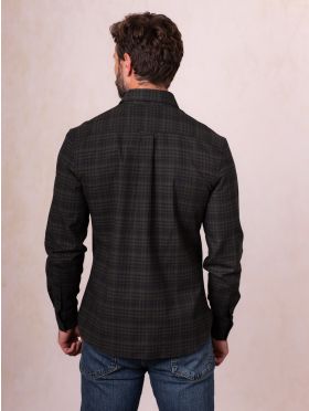 Keswick Cotton Checked Shirt in Dark Green