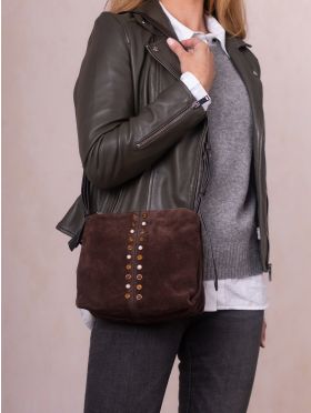Buttermere Suede Cross Body Bag in Chocolate Brown