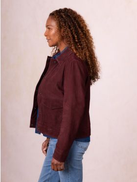 Southey Suede Jacket in Burgundy