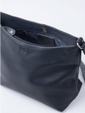 Grasmere Leather Cross Body Bag in Navy