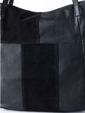 Tarn Hows Leather and Suede Tote Bag in Black