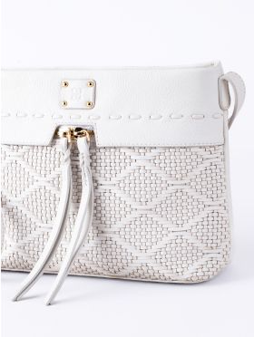 Wasdale Leather Cross Body Bag in Off White