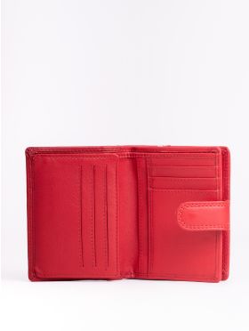 Small Leather Tab Purse in Red