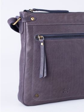 Harstone Large Leather Cross Body Bag in Blue