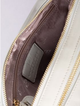 Cartmel Boxy Leather Cross Body Bag in Off White