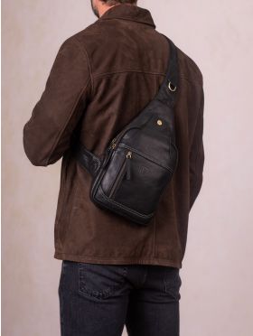 Keswick Leather Sling Bag in Black