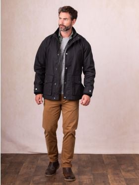 Coniston Wax Field Jacket in Black