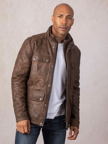 Rusland Leather Jacket in Bark Brown | Lakeland Leather