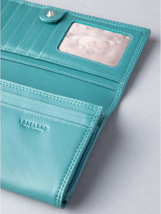 Lakeland Leather Large Leather Purse in Teal Lakeland Leather