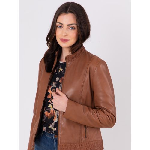 Lakeland Leather Tan Anthorn Leather Jacket In Inca