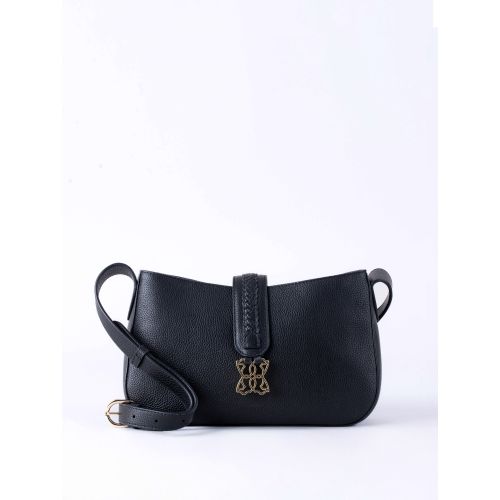 Dalston Leather Cross Body Bag in Black