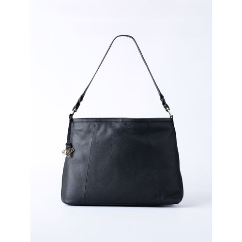 Howgill Leather Hobo Bag in Black