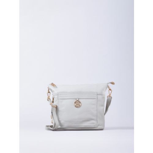 Cartmel Leather Cross Body Bag in Off White