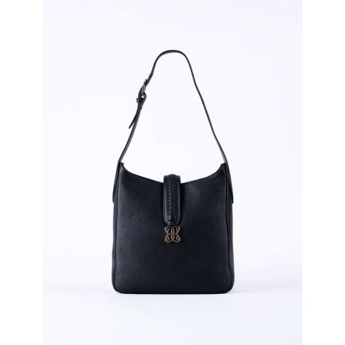 Dalston Leather Hobo Bag in Black