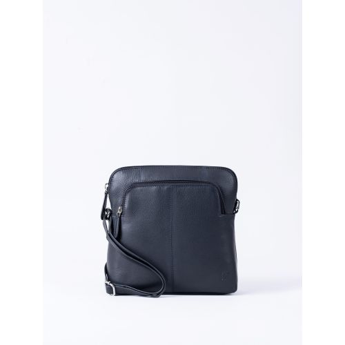 Raven Leather Cross Body Bag in Navy
