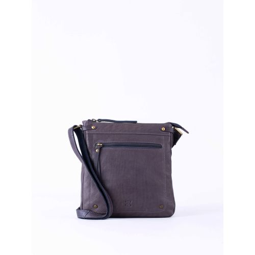 Harstone Large Leather Cross Body Bag in Blue