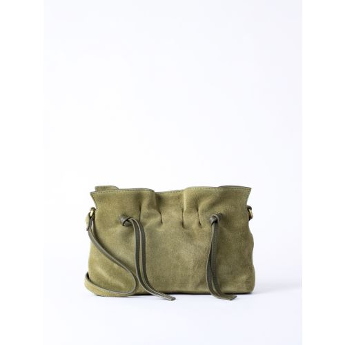 Santon Suede Cross Body Bag in Green