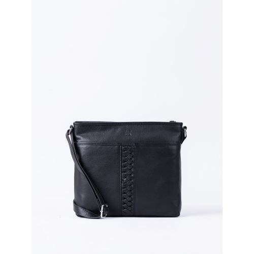 Farlam Leather Cross Body Bag in Black