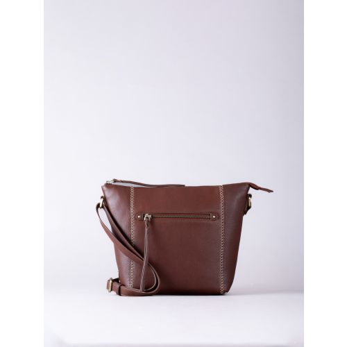 Castlerigg Leather Cross Body Bag in Dark Tan