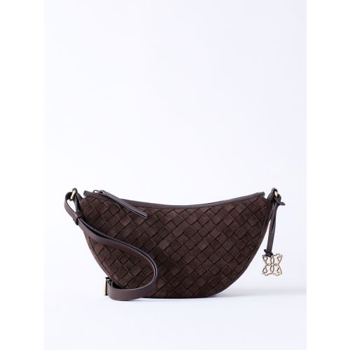 Mirehouse Suede Sling Bag in Chocolate Brown