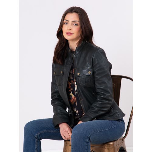 Lakeland Leather Green Beetham Leather Jacket In Dark Olive