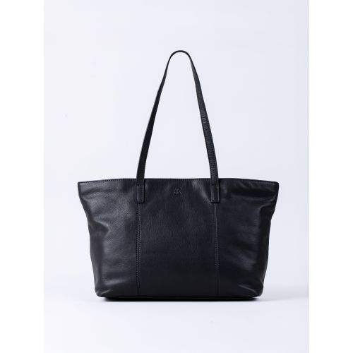 Torver Leather Tote Bag in Black