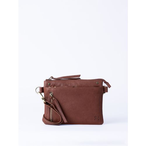 Harstone Mini Leather Cross Body Bag in Tan