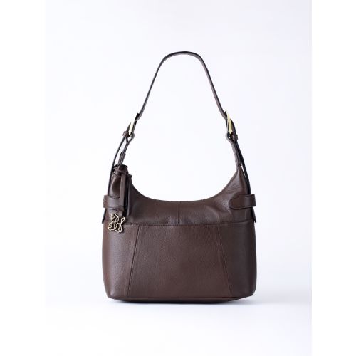 Newby Leather Hobo Shoulder Bag in Chocolate