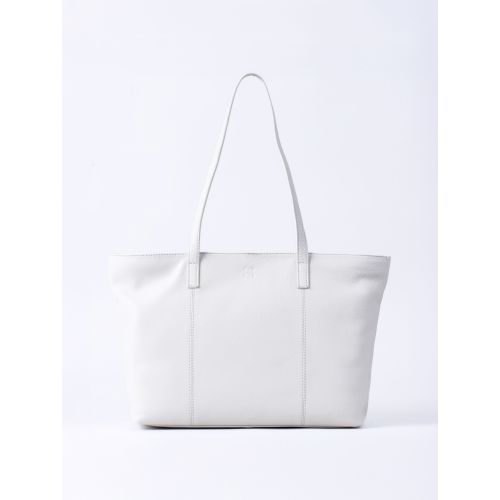 Torver Leather Tote Bag in Off White