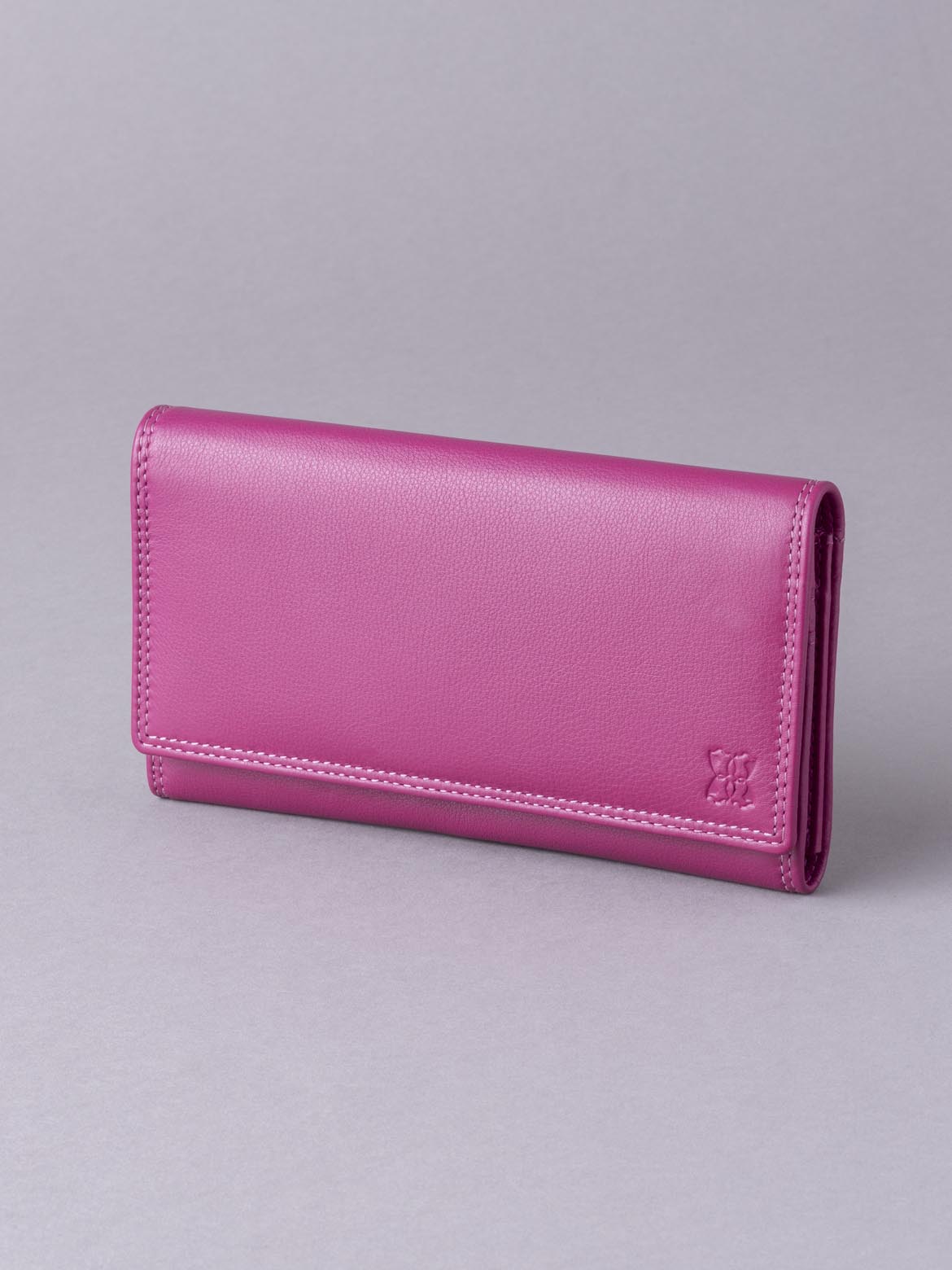 Lakeland Leather Large Leather Purse in Cranberry Pink Lakeland Leather